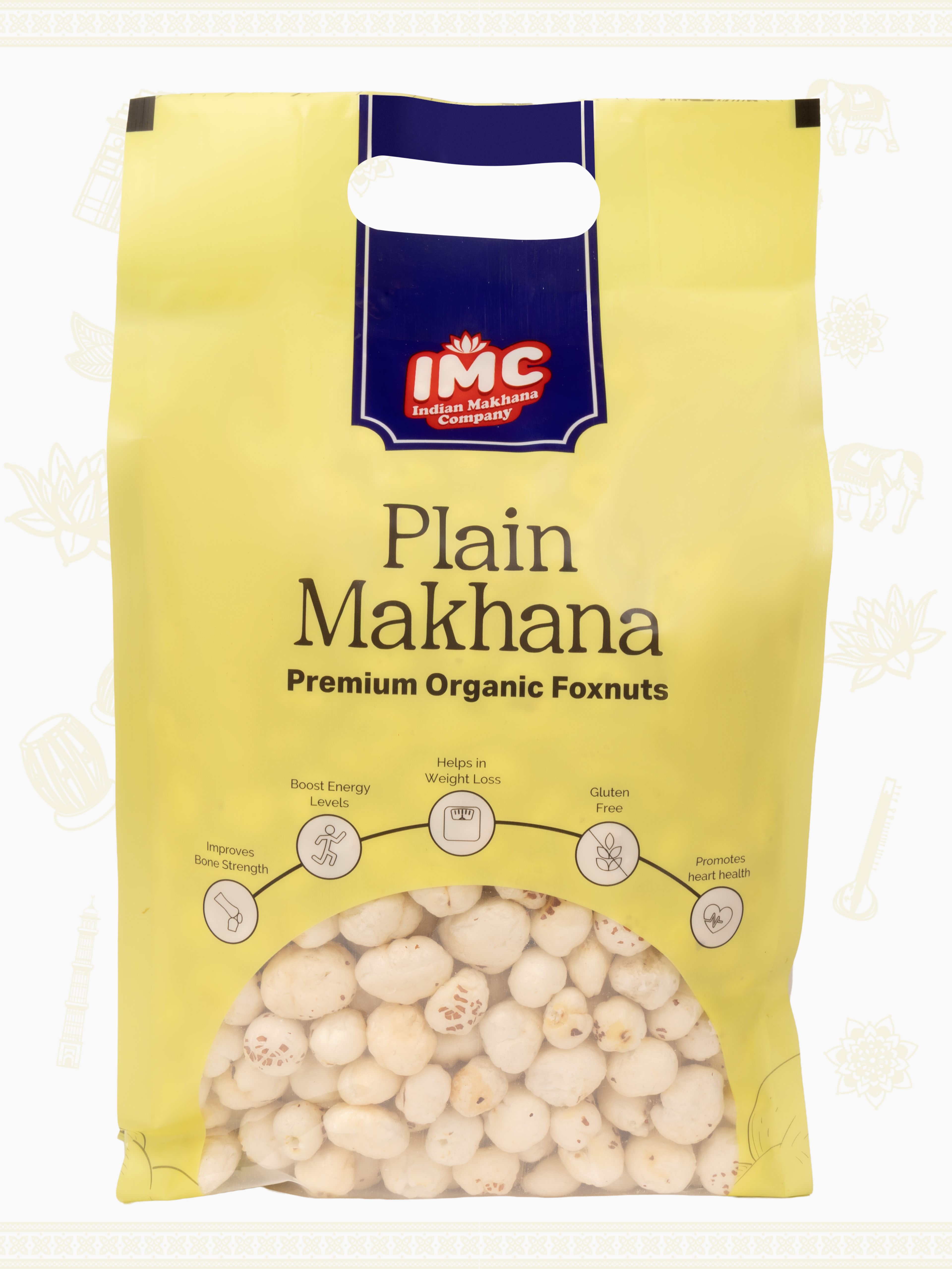 Premium Plant-Based High Protein Raw Makhana / Rich in Calcium & Fiber | 5.5+ HP, UV, Plain Makhana