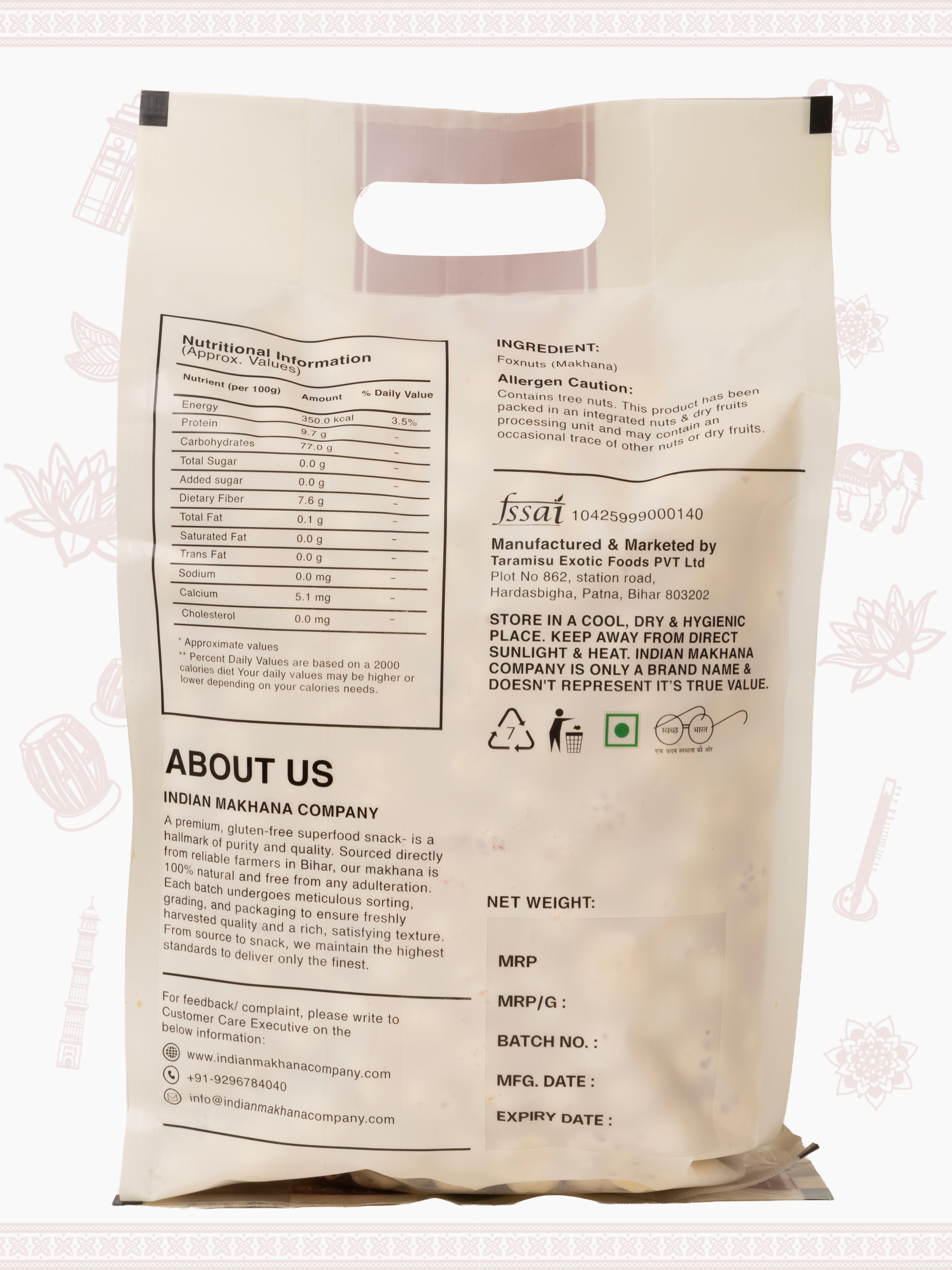 Exclusive Plant-Based High Protein Raw Makhana / Rich in Calcium & Fiber | 6+ HP, UV, Plain Makhana
