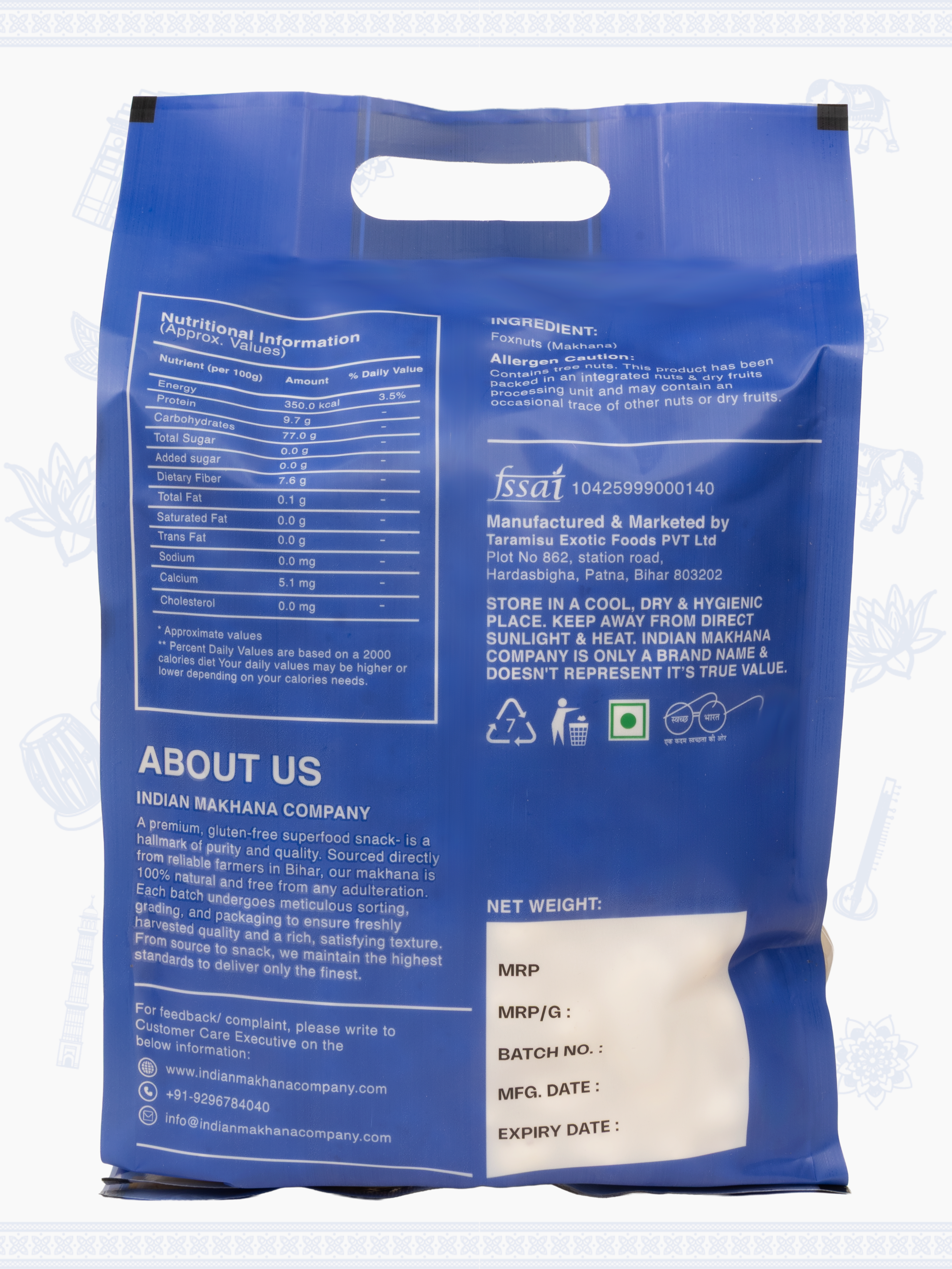 Superior Plant-Based High Protein Raw Makhana / Rich in Calcium & Fiber | 4.5+ HP, Plain Makhana