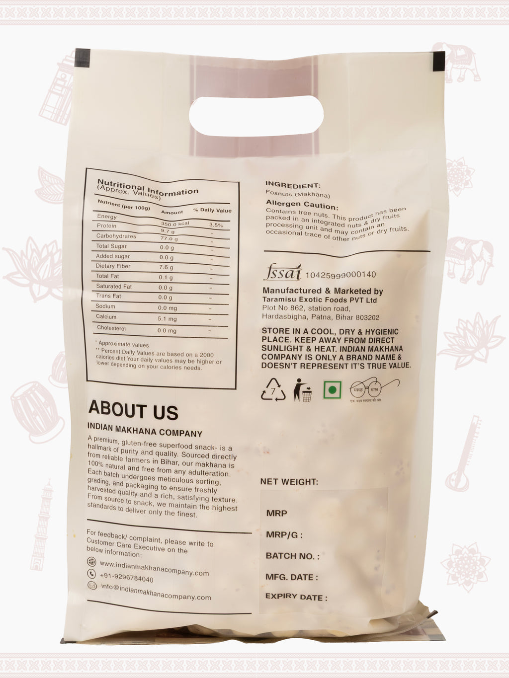 Exclusive Plant-Based High Protein Raw Makhana / Rich in Calcium & Fiber | 6+ HP, UV, Plain Makhana