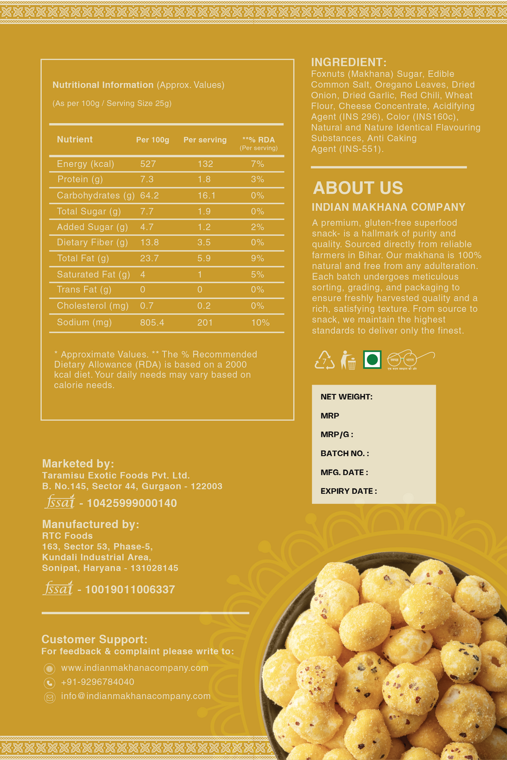 Cheese & Herb Super Snack – Organic Plant-Based High Protein Roasted (Not Fried) Makhana